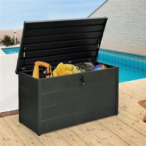 large steel box|small outdoor metal storage box.